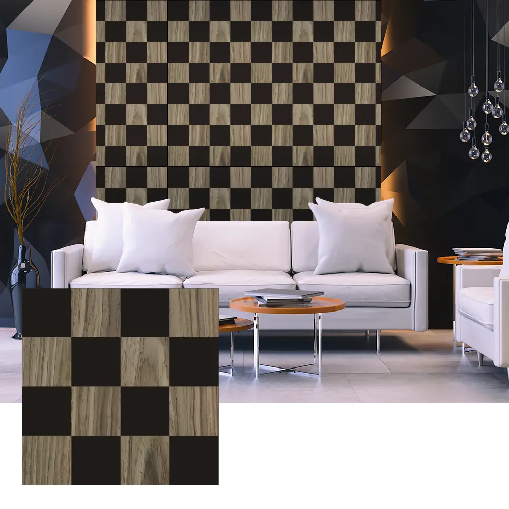 အတွင်းနံရံဒီဇိုင်းအတွက် 3D သစ်သား Veneer အသံထွက်ပြားများ
