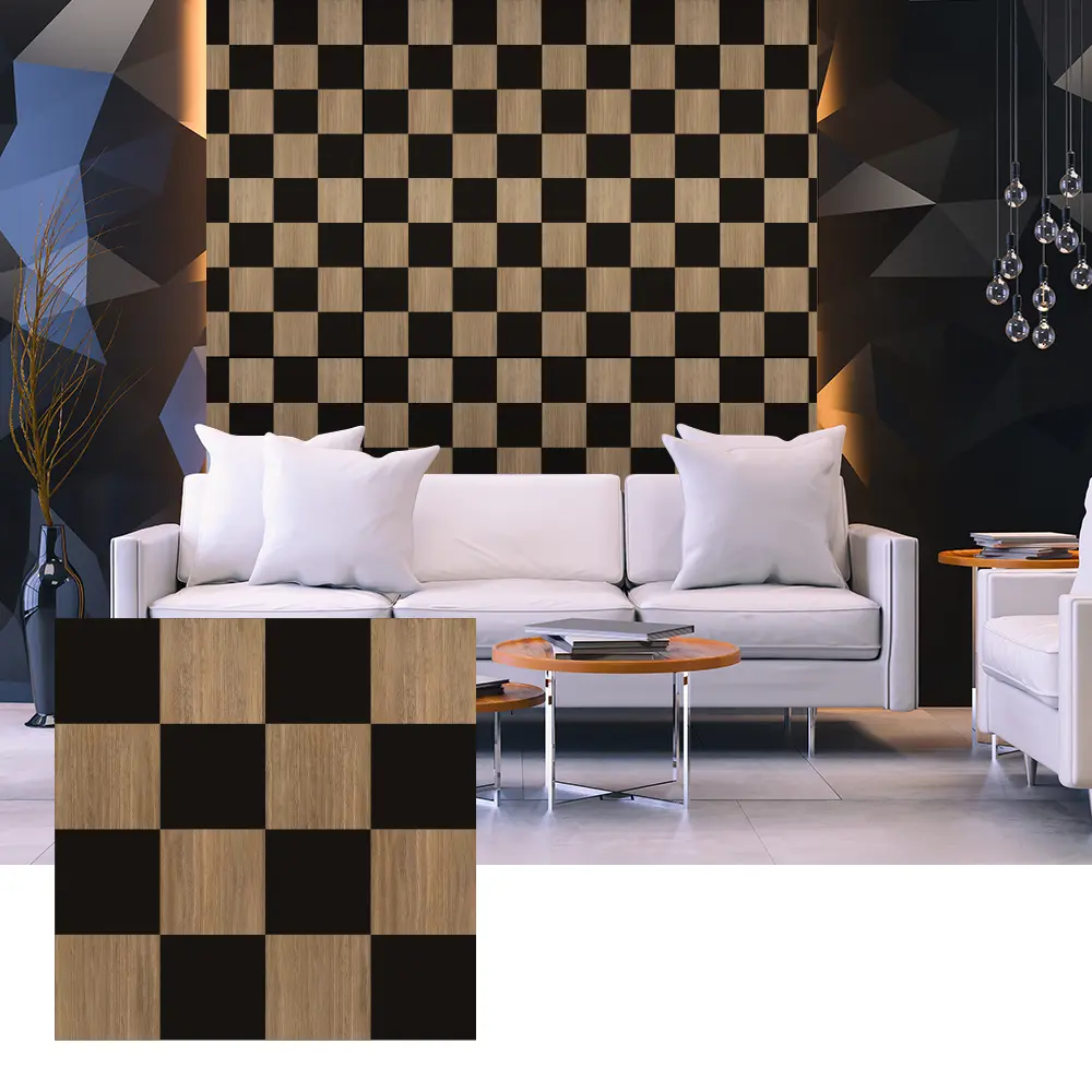 အတွင်းနံရံဒီဇိုင်းအတွက် 3D သစ်သား Veneer အသံထွက်ပြားများ