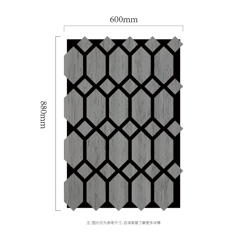 မျက်နှာမူထားသည့် Hexagon Lattice MDF-on-PET Acoustic Wall Panel