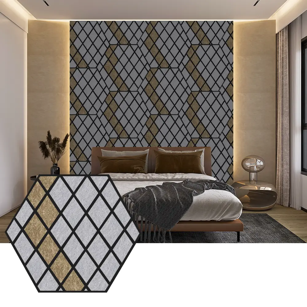ခေတ်မီနံရံဒီဇိုင်းအတွက် Hexagon PET Acoustic Panels