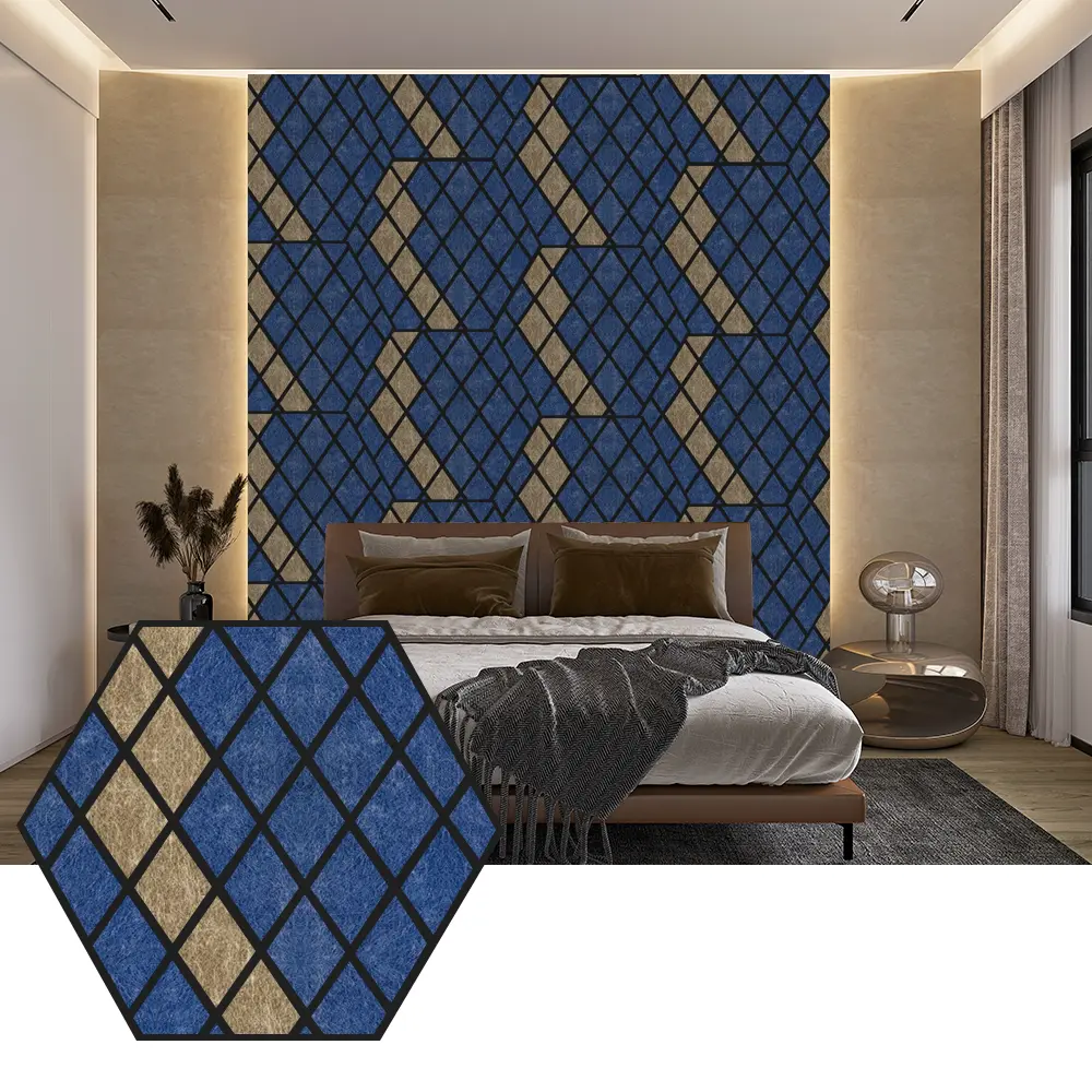 ခေတ်မီနံရံဒီဇိုင်းအတွက် Hexagon PET Acoustic Panels