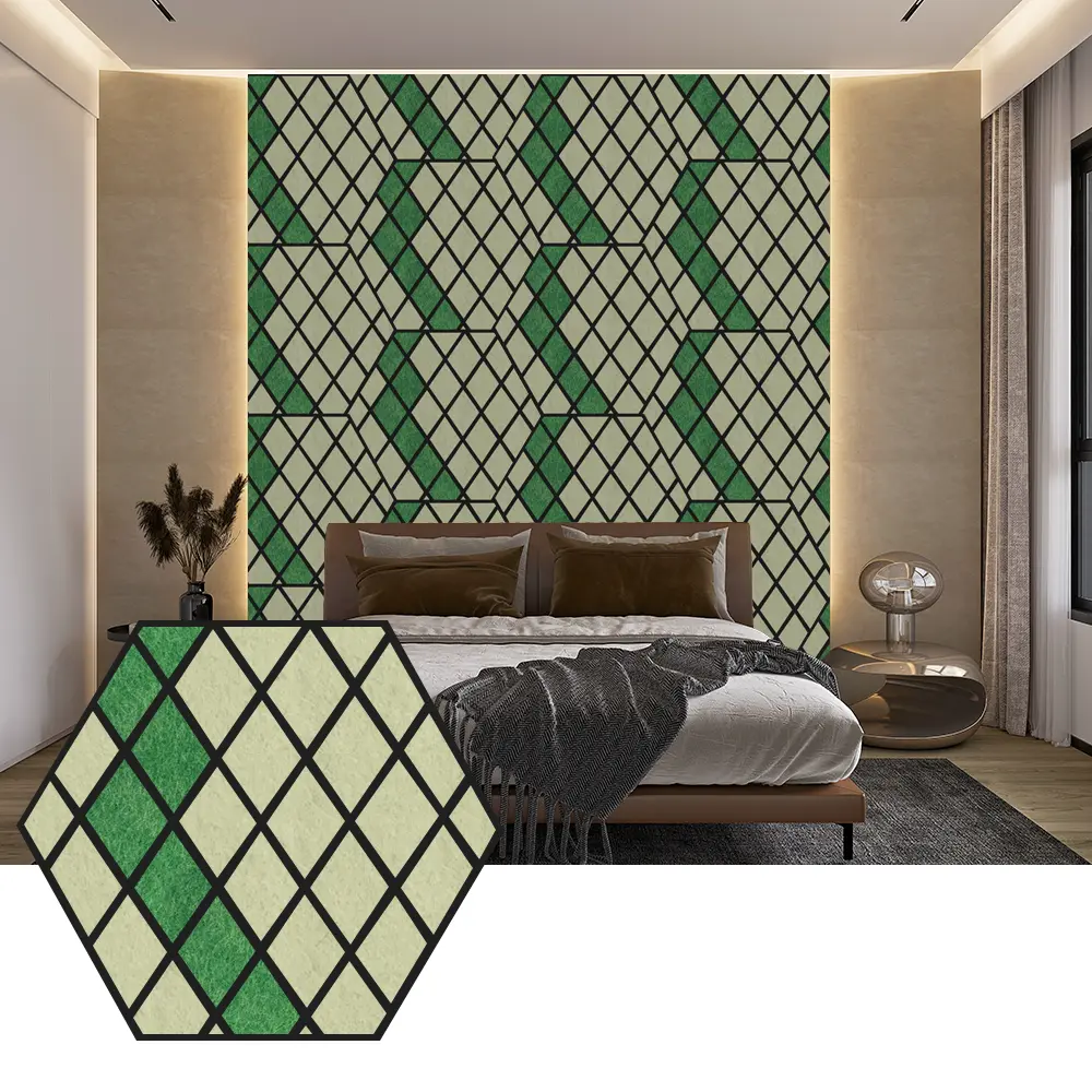 ခေတ်မီနံရံဒီဇိုင်းအတွက် Hexagon PET Acoustic Panels