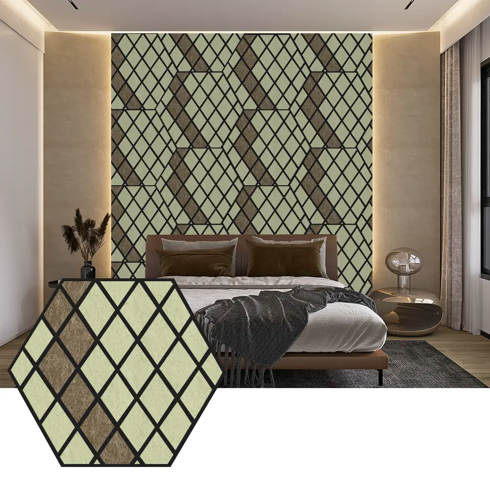 ခေတ်မီနံရံဒီဇိုင်းအတွက် Hexagon PET Acoustic Panels