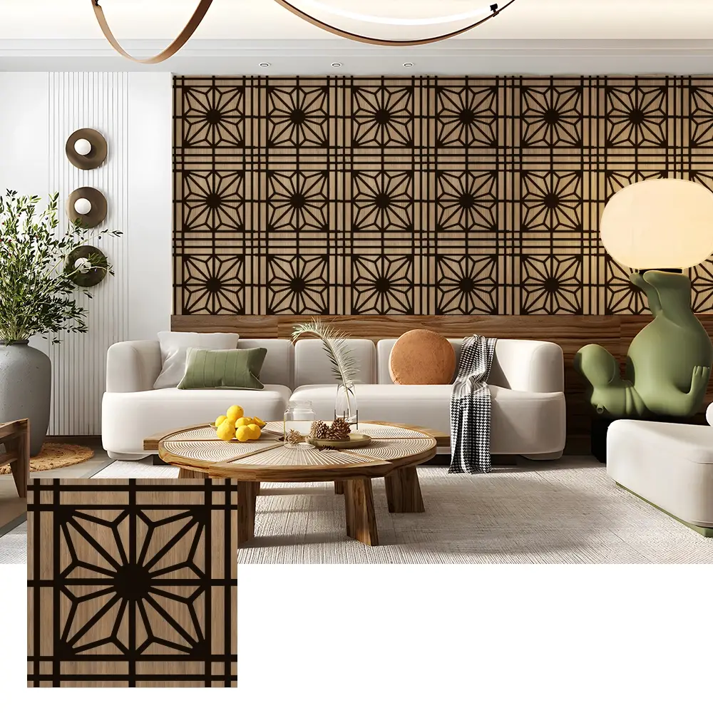 ရုပ်ရှင်ရုံနံရံများအတွက် သဘာဝသစ်သား Veneer အသံတူသံပြားများ
