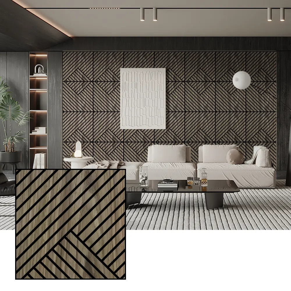 အတွင်းခန်းနံရံများအတွက် သဘာဝသစ်သား Veneer အသံထွက်ပြားများ