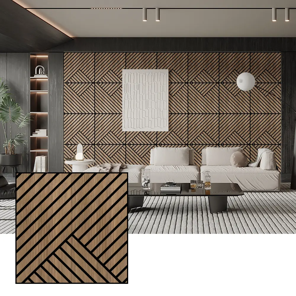 အတွင်းခန်းနံရံများအတွက် သဘာဝသစ်သား Veneer အသံထွက်ပြားများ