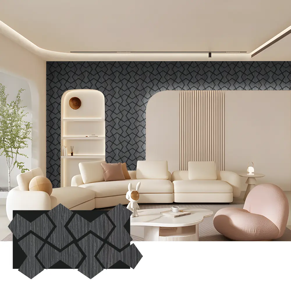 နံရံနှင့် မျက်နှာကျက်အတွက် Oak Wood Acoustic Slat Panel
