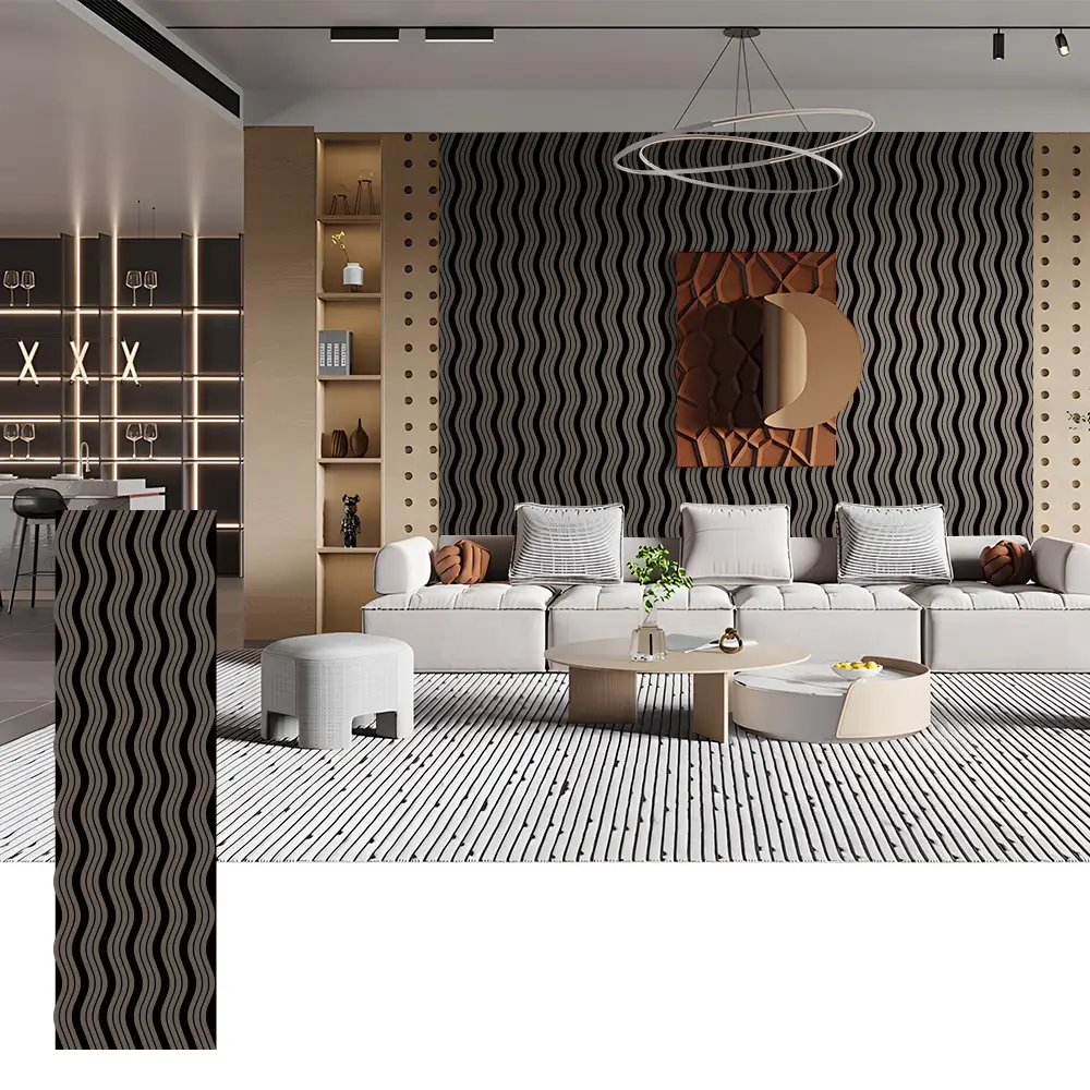 ထူးခြားချက်နံရံများအတွက် Wave Shape Acoustic Wood Panels