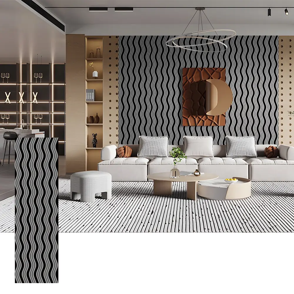 ထူးခြားချက်နံရံများအတွက် Wave Shape Acoustic Wood Panels