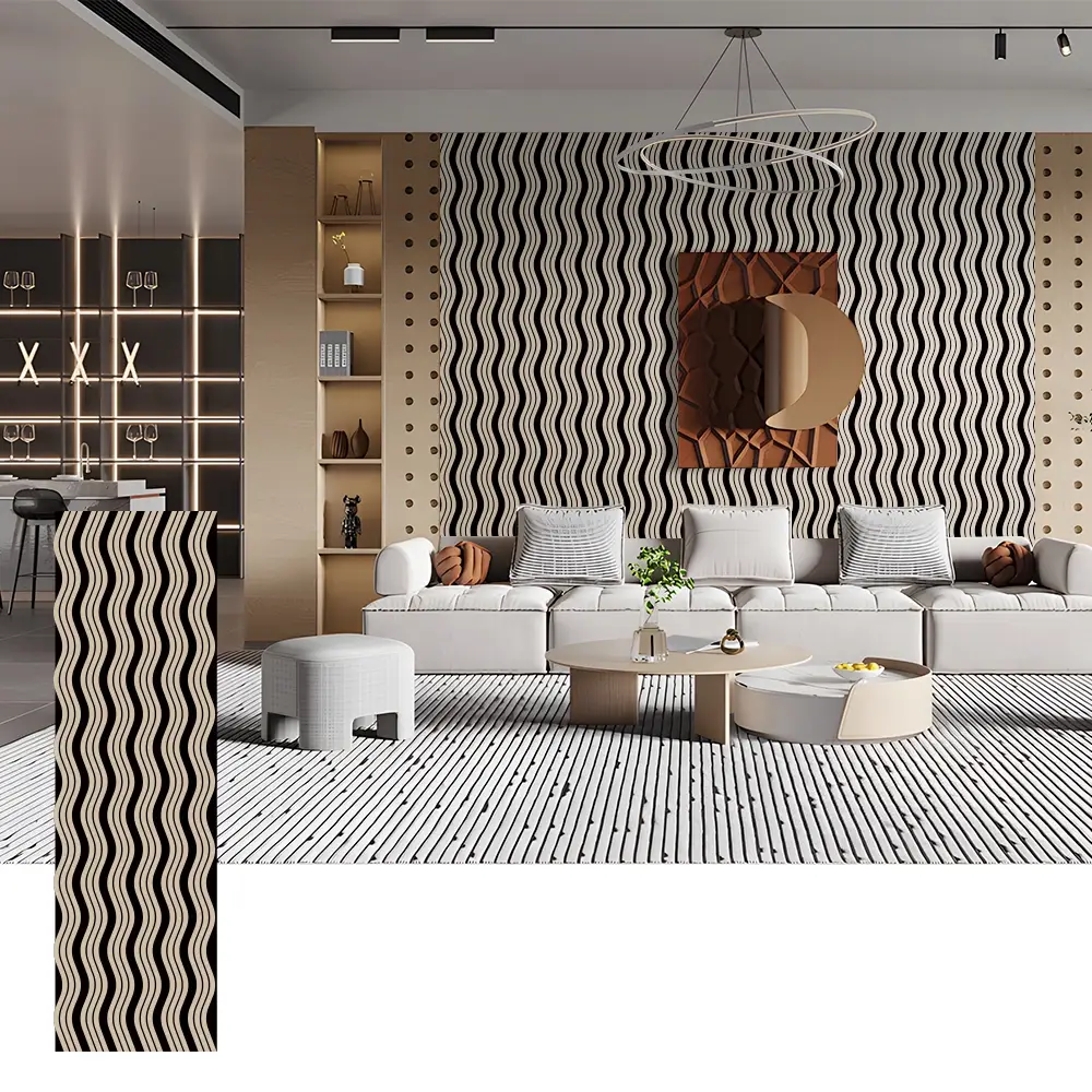 ထူးခြားချက်နံရံများအတွက် Wave Shape Acoustic Wood Panels