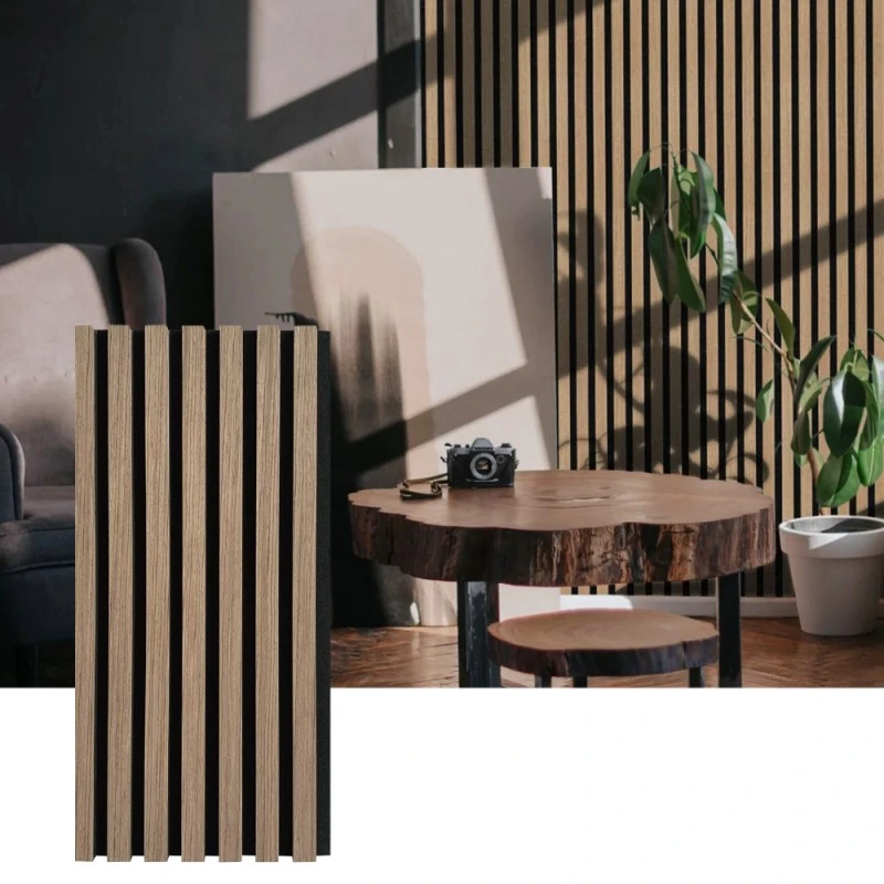 အတွင်းပိုင်းအသံစုပ်ယူမှုအတွက် Wood Slat Acoustic Wall Panel