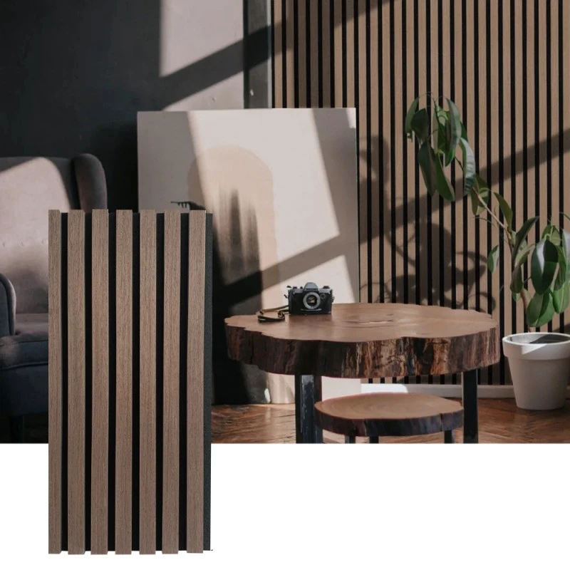 အတွင်းပိုင်းအသံစုပ်ယူမှုအတွက် Wood Slat Acoustic Wall Panel