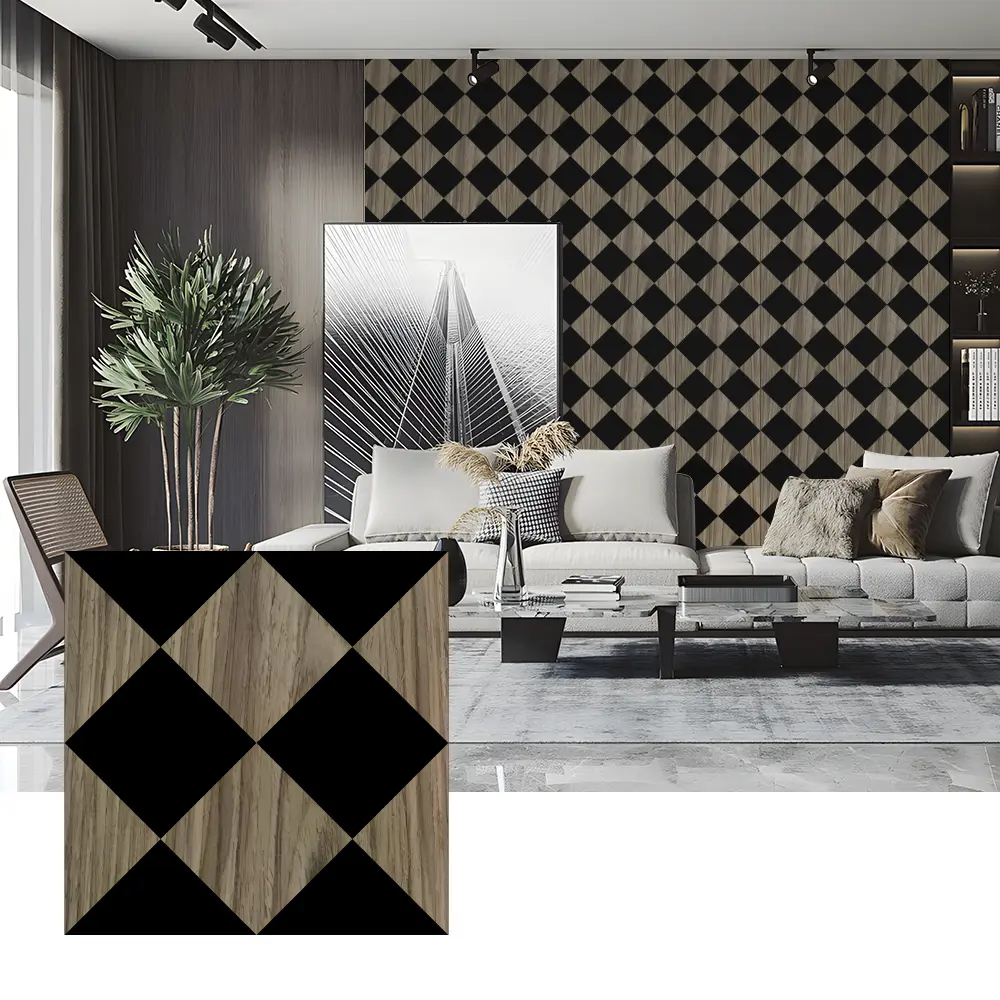 အိပ်ခန်းနံရံအလှဆင်ခြင်းအတွက် Wood Veneer Acoustic Panels များ