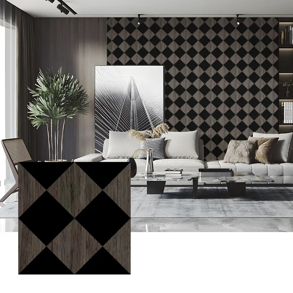 အိပ်ခန်းနံရံအလှဆင်ခြင်းအတွက် Wood Veneer Acoustic Panels များ