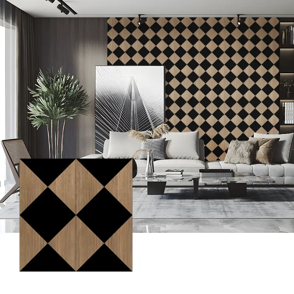 အိပ်ခန်းနံရံအလှဆင်ခြင်းအတွက် Wood Veneer Acoustic Panels များ