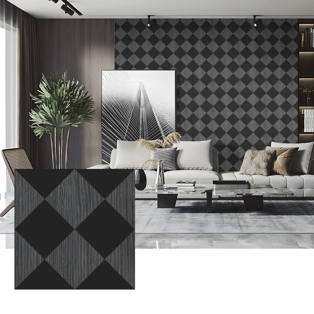 အိပ်ခန်းနံရံအလှဆင်ခြင်းအတွက် Wood Veneer Acoustic Panels များ