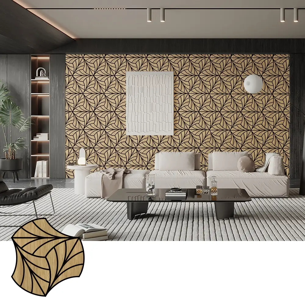 Music Studio အသံထိန်းချုပ်မှုအတွက် Wood Veneer Acoustic Panels