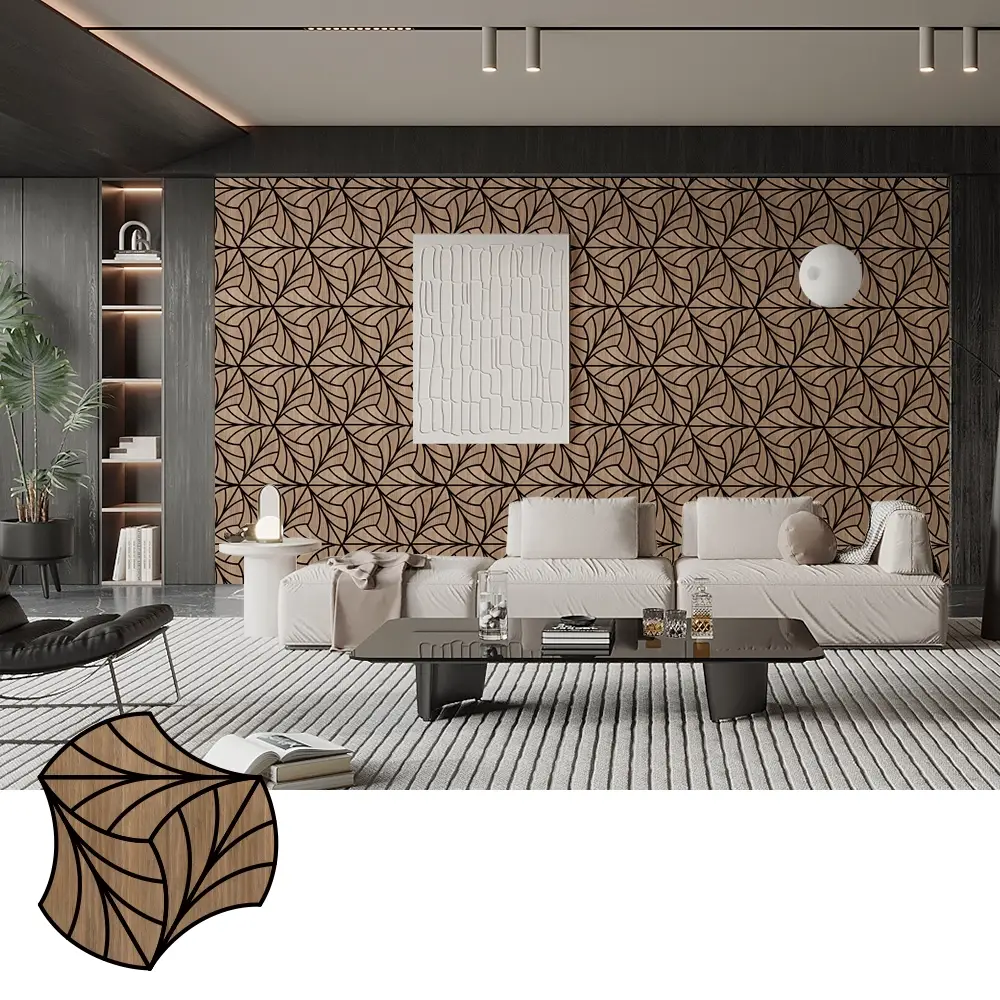 Music Studio အသံထိန်းချုပ်မှုအတွက် Wood Veneer Acoustic Panels